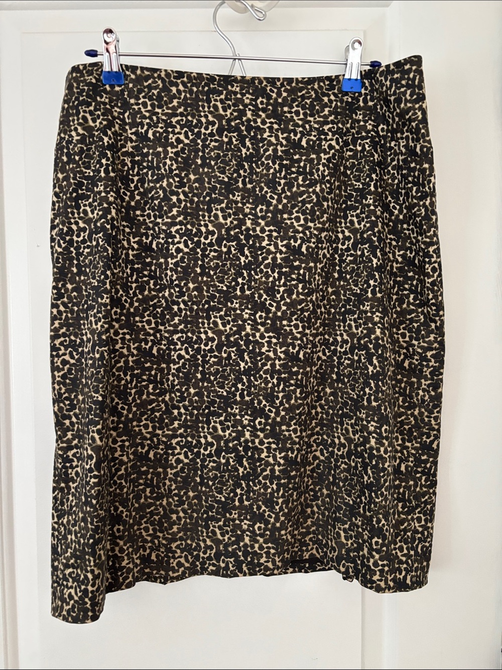 Ann Taylor Leopard Pencil Skirt - Black and Tan
